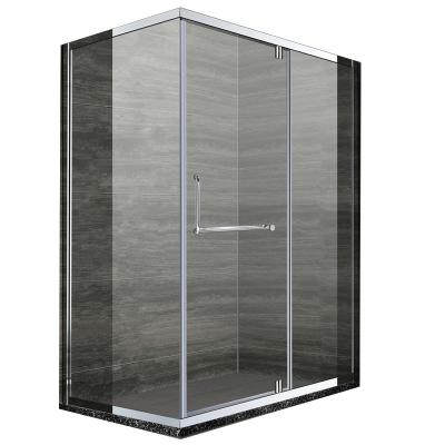 China Industrial Frameless Modern Fit Glass Shower Door Silver Apartment Shower Room Bathroom Shower Set Tempered Glass KL-E003C for sale