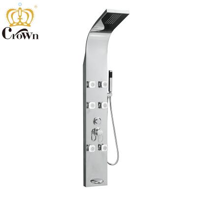 China Wholesale UPC Modern Bathroom Manufacture Stainless Steel Thermostatic Massage Shower Panel With Body Spray HG-4106 for sale