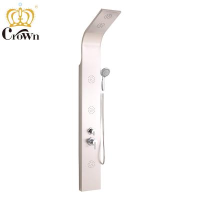 China Modern Multifunctional Bathroom Stainless Steel Wall Mounted Freestanding Shower Panel Hot And Cold Concealed Shower Set HG-4115 for sale