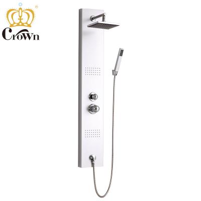 China UPC Hotel Stainless Steel Massage Spa Rainfall Bathroom Wall Mount Shower Column Screen Panel Mixer Tap HG-4201 for sale