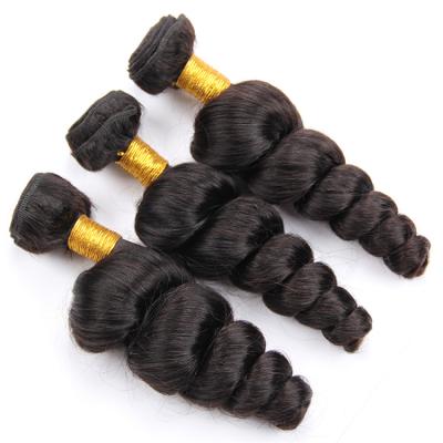 China Brazilian Loose Wave Hair Weave Bundles With Closure Remy Human Hair 3 Bundles With Closure Loose Wave Bundles With Closure for sale