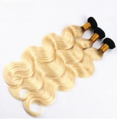 China Raw Virgin Sew Two Tone Hair 1B 613 Color Hair Bundles With Frontal Closure / Chinese Hair Bundles for sale