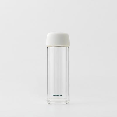 China Factory Produced 2022 Sustainable Double Wall High Borosilicate Glass Water Bottle for sale