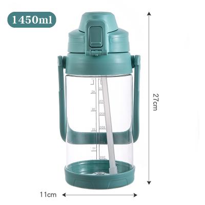 China Oversized Straw Cup Water Water Bottle Large Teacup Cup Durable Plastic Female Outdoor Cute Water Bottle Drop-Resistant Water Bottle for sale