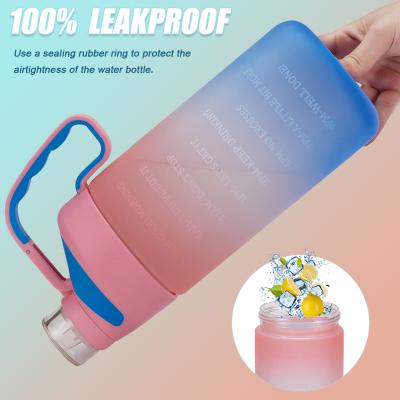 China Half Gallon Water Bottle Tritan BPA Free Leak Proof Fitness Sports Water Bottle With Traw for sale