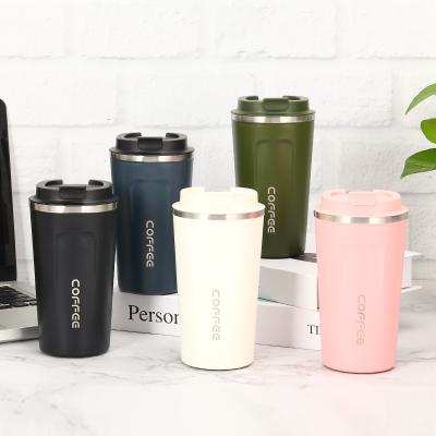 China New Stainless Steel Coffee Mug Double-layer Vacuum Spray Color Outdoor Leisure Car Water Mug Viable Office Creative Mug for sale