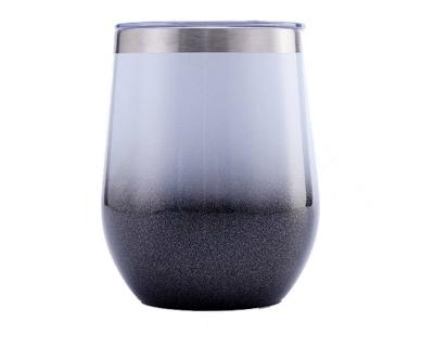 China Sustainable 12OZ Stainless Steel Vacuum Insulated Wine Tumbler Cups Coffee Swig Mug With Lid for sale