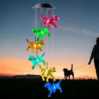 China Amazon Best Selling Holiday Garden Lighting Christmas Gifts LED Solar Dog Wind Rings Garden Light Light for sale