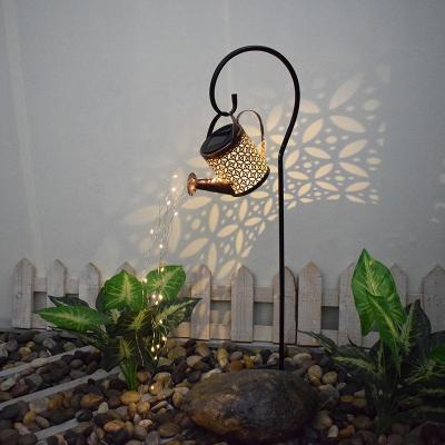 China Garden Led Wrought Iron Solar Kettle Shower Holiday Lighting Christmas Gifts Amazon Best Seller Garden Lights for sale