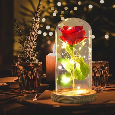 China Agriculture Best Selling Amazon Rose Flower Led Light Valentine's Day Gift Christmas Gift Led Rose Night Light for sale