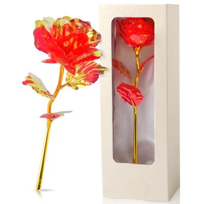 China Best Selling Red Rose Wife Automotive Girlfriend Handmade Amazon Wedding Birthday Party Decoration 24k Gold Foil for sale