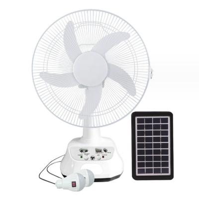 China Household+Outdoor Hot selling Rechargeable Solar Table Fan 14 inch 16 inch Home Light System TV and Solar Fan With Solar Panel for sale