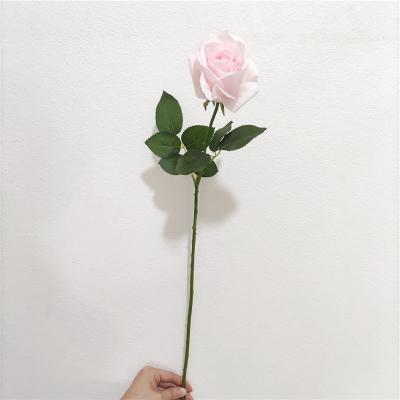 China New Design Fashional Real Touch Artificial Silk Flower Single Rose Decorative Silk Flower Artificial Flowers for sale