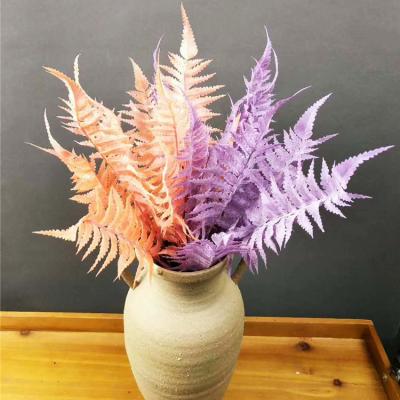 China Beautiful Candy Color Artificial Fern Leaves Set For Wall Decoration Multiple Types Artificial Palm Leaves for sale