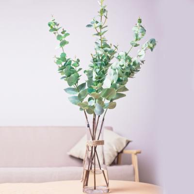 China Fashional Plastic Eucalyptus Frosted Stems Purple Green Color Artificial Eucalyptus Plants Leaves Artificial Plants for sale