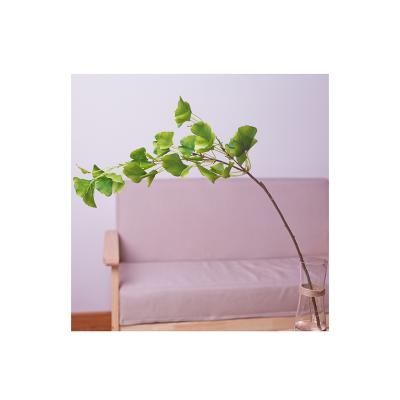 China Fashion wholesale high quality ginkgo branch green plant medium simple light green leaves for indoor decoration for sale