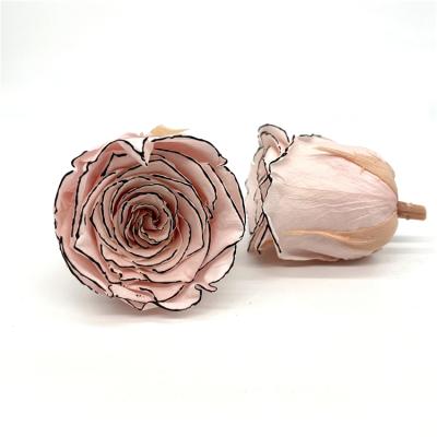 China Valentine's Day Gift A Grade Preserved Flowers Gold Eternal Preserved Roses Head 4-5CM for sale