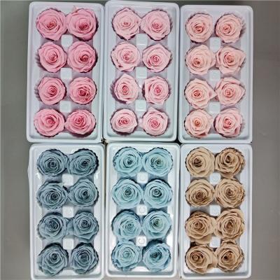 China Valentine's Day Gift Carina Preserved Flowers Eternal Preserved Roses Head 4-5cm Real Rose for sale