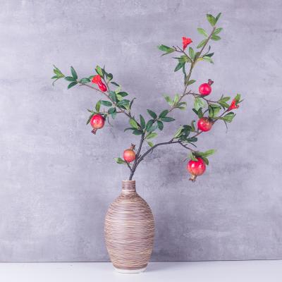 China New Design Artificial Red Pomegranate Fruit Tree House Wedding Decoration for sale