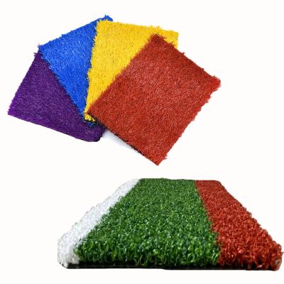 China Factory Supply Largest Elasticity EU Standard Colorful Simulated Turf Mat Rainbow Artificial Grass for sale