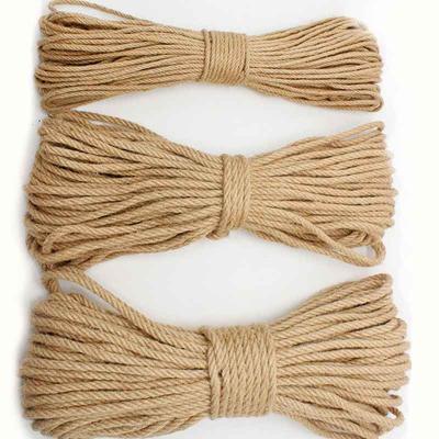 China Diy 16mm Wall Decorative Handmade Twisted Natural Jute Twine Rope 3/4-Inch Diameter Twine Sisal Rope Feet Jute Twine Rope for sale