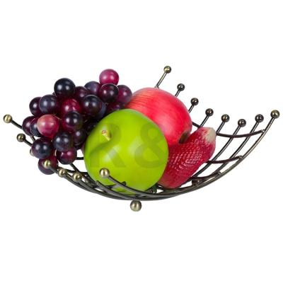 China Home Decorative Wire Fruit Basket Metal Kitchen Storage Metal Fruit Basket for sale