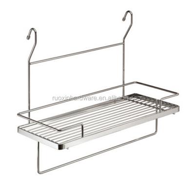 China Factory direct wire iron wire wall shelf bathroom hanging shelf with towel rack for sale