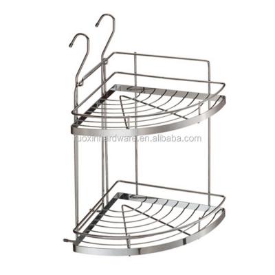 China Popular Viable Double Layers Bathroom Wall Shelf Bathroom Rack Shelf Bathroom Storage Shelf for sale