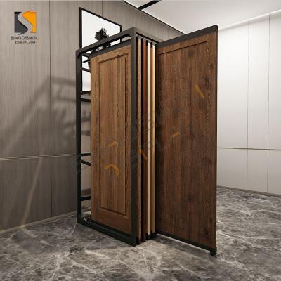 China TL-06 Solid Aluminum Alloy Wood Multifunctional Push-pull Door Display Stand Cabinet Door Display Rack for sale