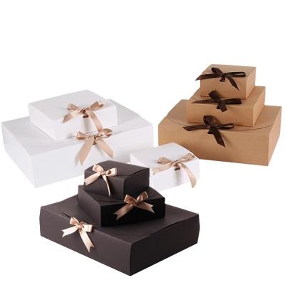 China Recycled Materials Multifunctional Gift Box With Ribbons Candy Wedding Gift Box Wedding Favor Candy Gift Box for sale