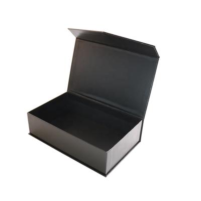 China Recycled Black Materials Gift Box Custom Logo Valentines Day Magnetic Folding Gift Box Large For Packaging for sale