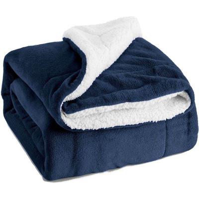 China Sustainable Double Layer Gravity Fleece Throw Flannel Heavy Fuzzy Sherpa Blanket For Winter for sale