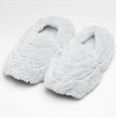 China Microwave Heating Buckwheat Grape Tourmaline Blended Seed Warm Women's Fur Slippers Slippers for sale