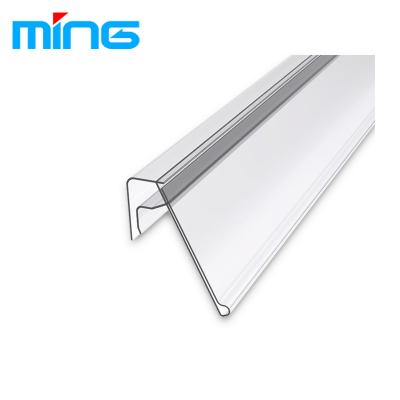 China Durable Transparent Glass Shelves PVC Price Tag Rack Shelf Talker for sale