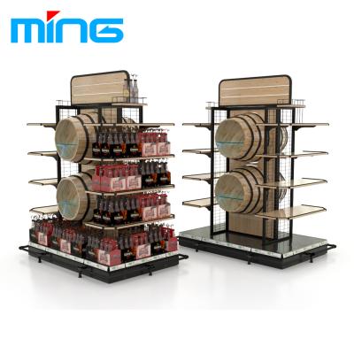 China Wine Rack Liquor Store Supermarket Bar Wine Display Rack for sale