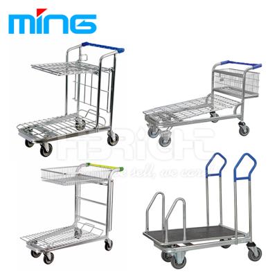 China Heavy Duty Storage Supermarket Carrier Warehouse Platform Cart for sale