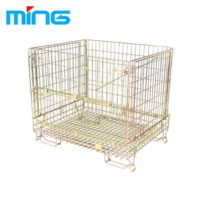 China Collapsible Folding Pallet Cage Forklift Corrosion Protection Corrosion Protection Pallet Cage Metal Steel Storage Pallet Cage for sale