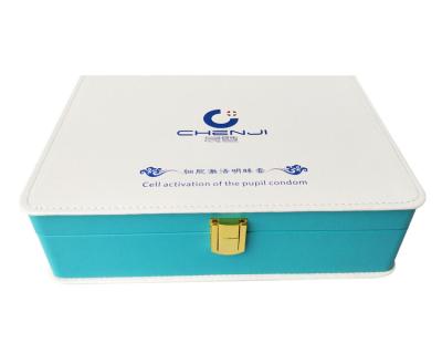 China Recycled and luxury wholesale luxury gift PU eye care packaging magnetic leather product print with logo for sale