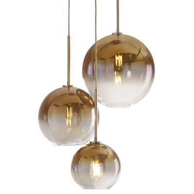 China Modern Restaurant Lights Gradient Color Glass Pendant Lamp Lighting For Room for sale