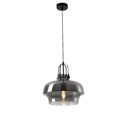 China Industrial Smoke Gray Glass Vintage Dining Lamp Pendant Light for Indoor for sale