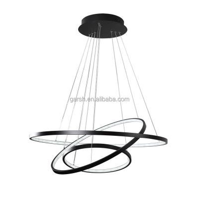 China Living Room Office Lights Pendant Lamp Indoor Modern Acrylic Cycle LED Ring for sale