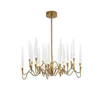 China Luxury Modern Lighting Gold Bubble Tube Chandelier For Villa Project for sale