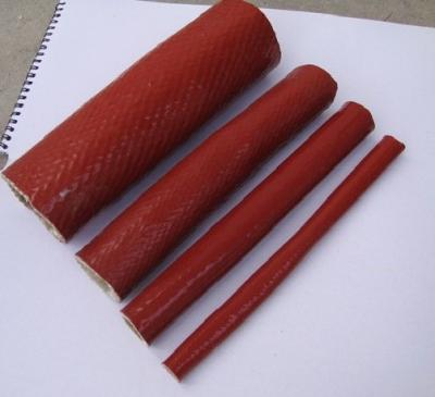 China Rote Sleeving Farbsilikonumhülltes Fiberglas, Silikon-Draht-Ärmel zu verkaufen