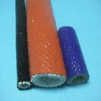 China Fire Resistant Fiberglass Sleeving Anti Corrosive Chemicals Coated With Silicone Rubber for sale