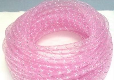 China Clear Pink Cable Mesh Sleeve , Protective Mesh Sleeving PET Material for sale