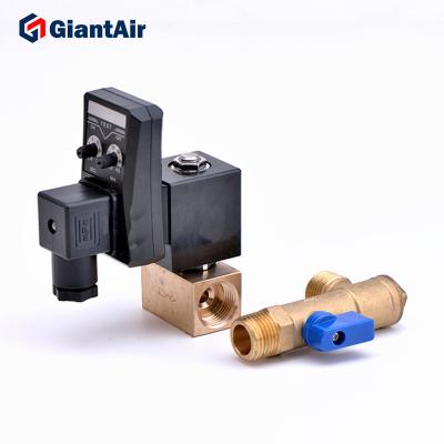 China Liquid Electric Air Compressor System 5V 12V AC 220v 230V 380V 1/2 Inch Valve Auto Drain Solenoid Valves For Air-compressor for sale