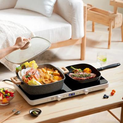 China Household Portable Multifunctional Induction Stove Double Burners Cookers Can Use As Electric Induction Grill Indoor Use for sale