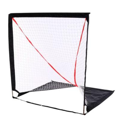 China Lacrosse Sports 6*6Ft Portable Custom Polyester Sleeve Black Foldable Hockey Goal Fold Lacrosse Goal With Net for sale