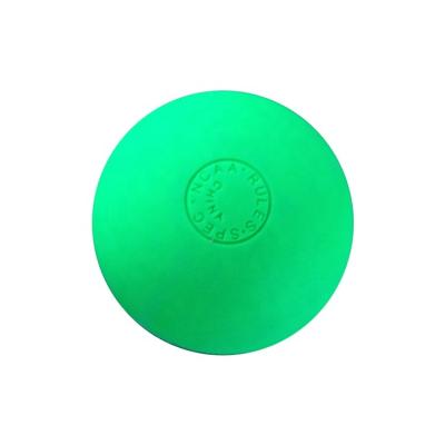 China Lacrosse Sport Logo Printing Lacrosse Massage Ball Custom Made Green 100% Rubber High Quality For Lacrosse Practice for sale