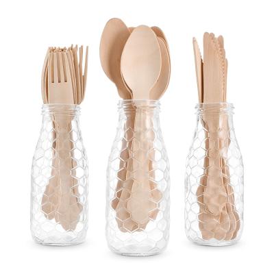 China Billions Eco-friendly Biodegradable Disposable Wooden Cutlery Set Wooden Cutlery Bamboo Cutlery Knife Fork And Spoon for sale